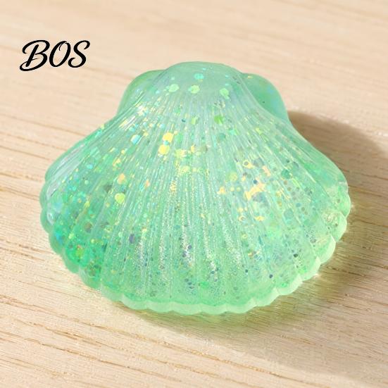 Shell Sensory Toy Mini Glitter Squeeze Toy, Stress Relief Sugar Ball Transparent Anti-stress Fidget Soft Stretchy Ocean Anxiety