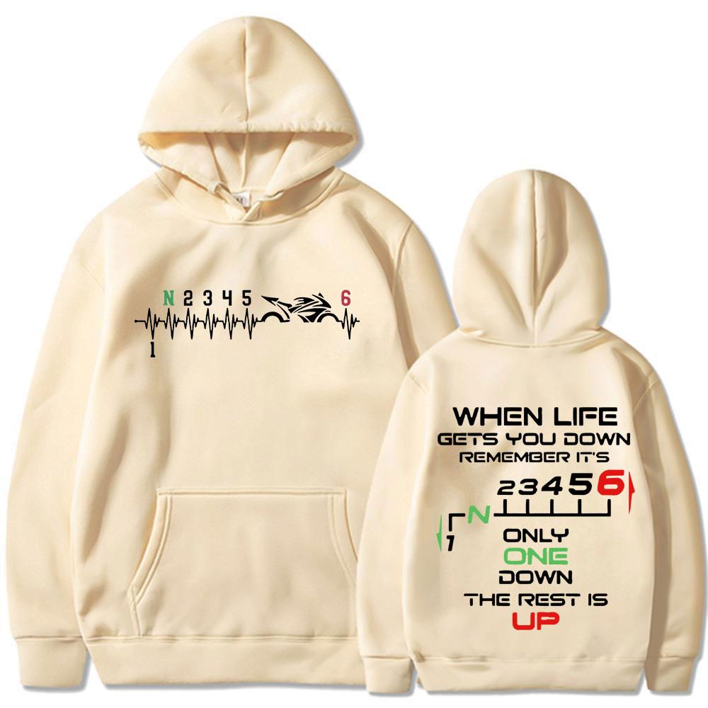 1N23456 Divertenti Abbigliamento da Motociclista Cuore da Biker Felpe con Cappuccio Uomo Donna Maniche Lunghe Oversize Felpe con Cappuccio Streetwear