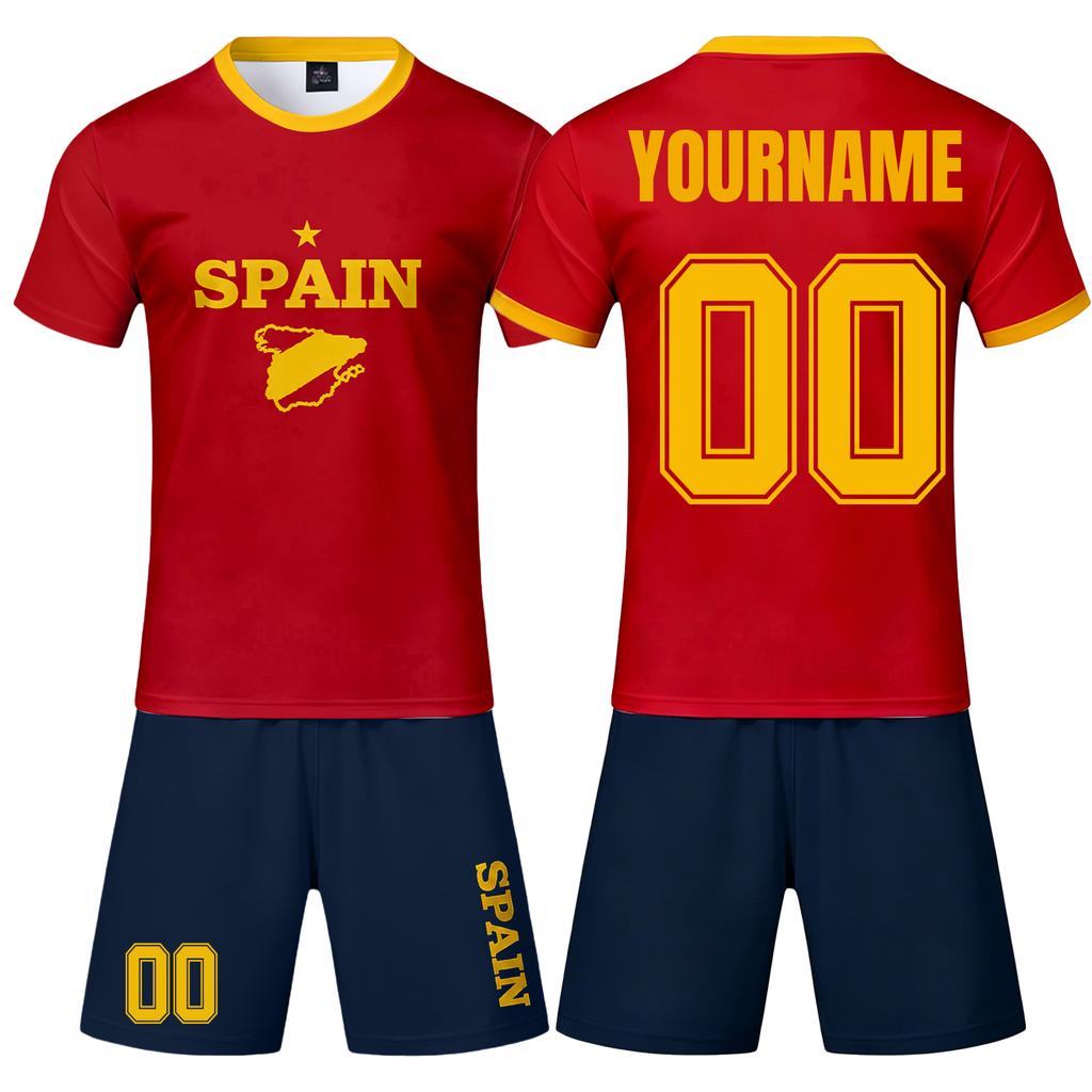 Adult and Kids Soccer Jersey Set Customizable Football Shirt and Shorts Lightweight Breathable Sportswear Suitable for Team Training and Matches