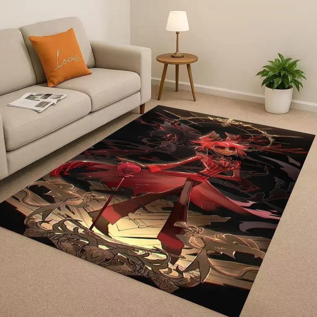 3D Cartoon H-Hazbin Hotel Angel Dust Alastor Living Room Non-Slip Area Rug Soft Carpet for Bedroom Sofa ,Easy Clean Home Doormat