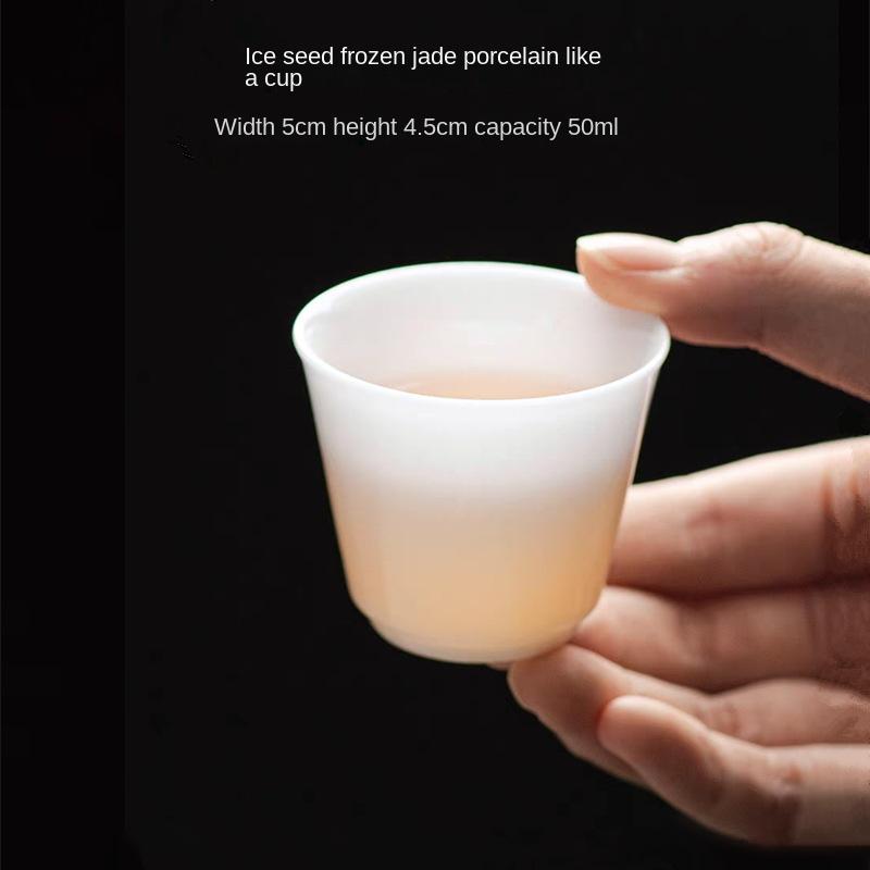 Ice-like Frozen Jade Porcelain Tea Cup White Porcelain Small Teacup Kung Fu Tea Set Ceramic Cup Teacup Tea Bowl