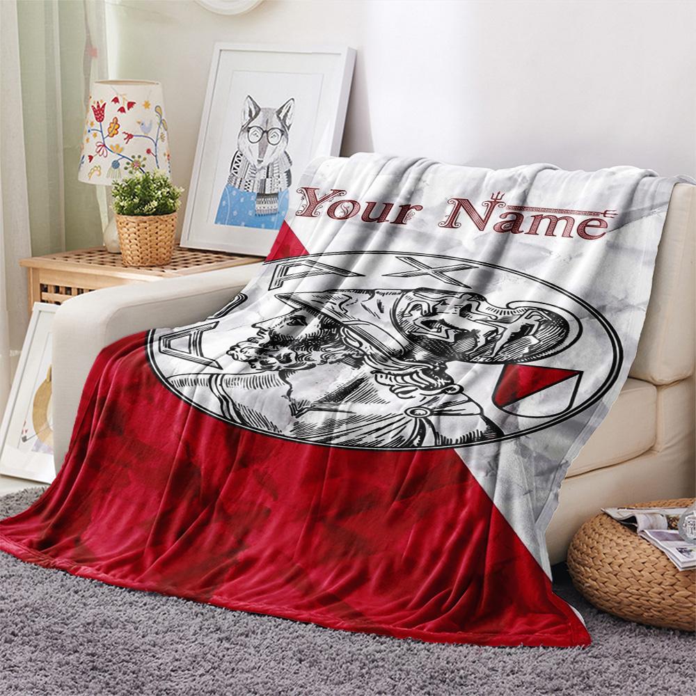 1PC Ajax Fan Gear Custom Name Patterned Flannel Blanket Suitable For All Seasons For Home Decor Warmth And Comfort Gifts Holiday Present