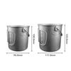 750/900/1000/1250ml Pure Titanium Mugs With Folding Handle,Single-layer Thickened,Antibacterial,Large-capacity Travel WATER CUP