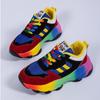 Plus Size Daddy Shoes Colorful Couple Lace-Up Versatile Student Flat Casual Sneakers