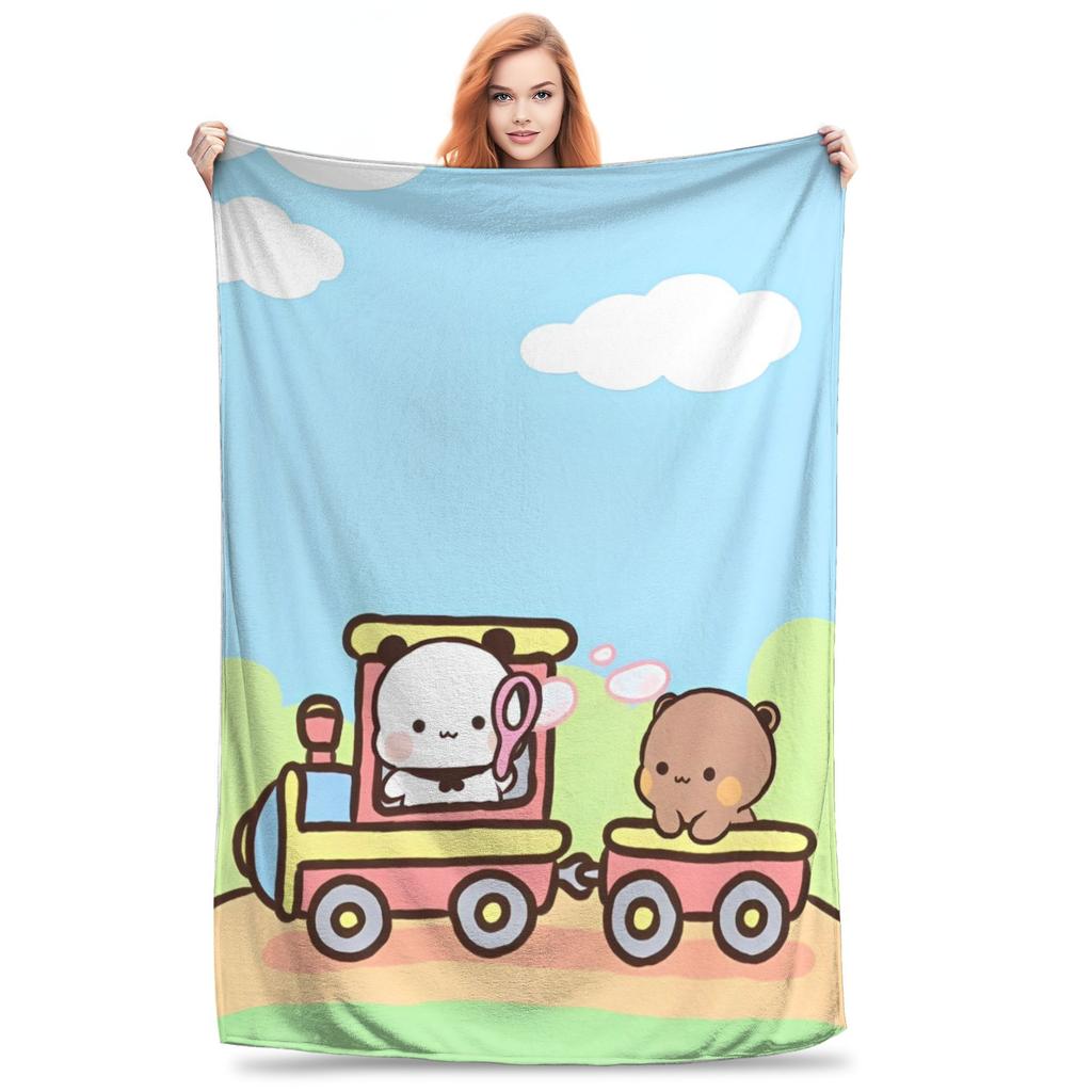 Bear Cartoon Cute Bubu Dudu Blankets Fleece Decoration Multi-function Super Soft Throw Blankets for Bed Outdoor Rug Piece
