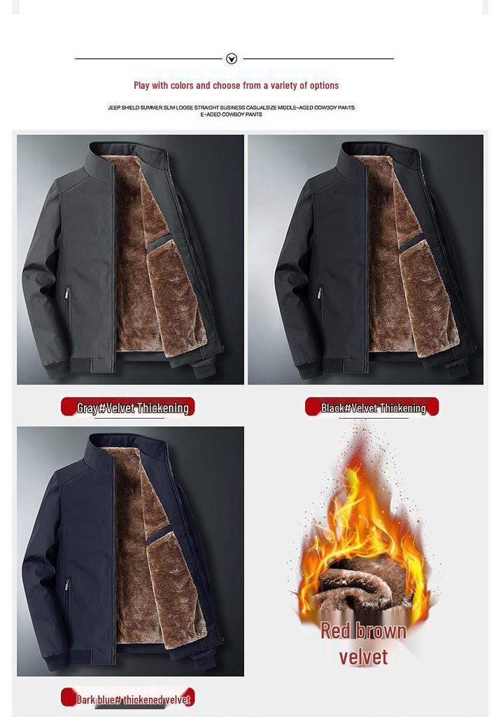 Men's Lamb Fleece Jacket - Warm, Thick, and Plus Size for Middle-aged and Young Dads