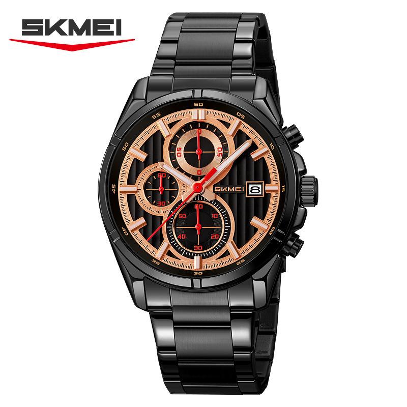 Men's Quartz Watch Multifunctional Waterproof Watch Fashion Watch Business Luminous Steel Belt Quartz Watch Men's