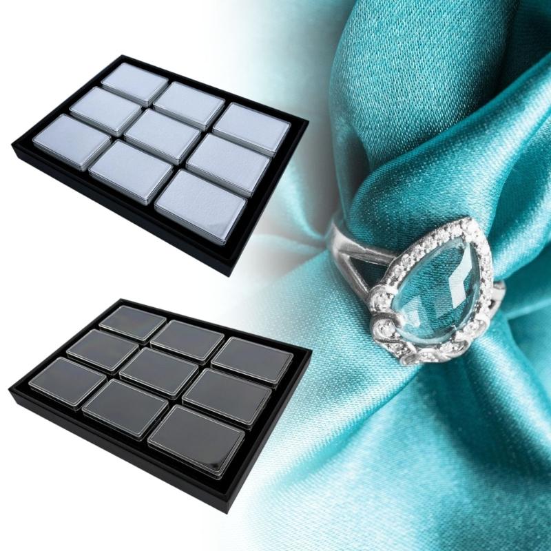 Tall Rectangular Organizers Box For Loose Stone Samples Waterproof PU Material Jewelry Showcase