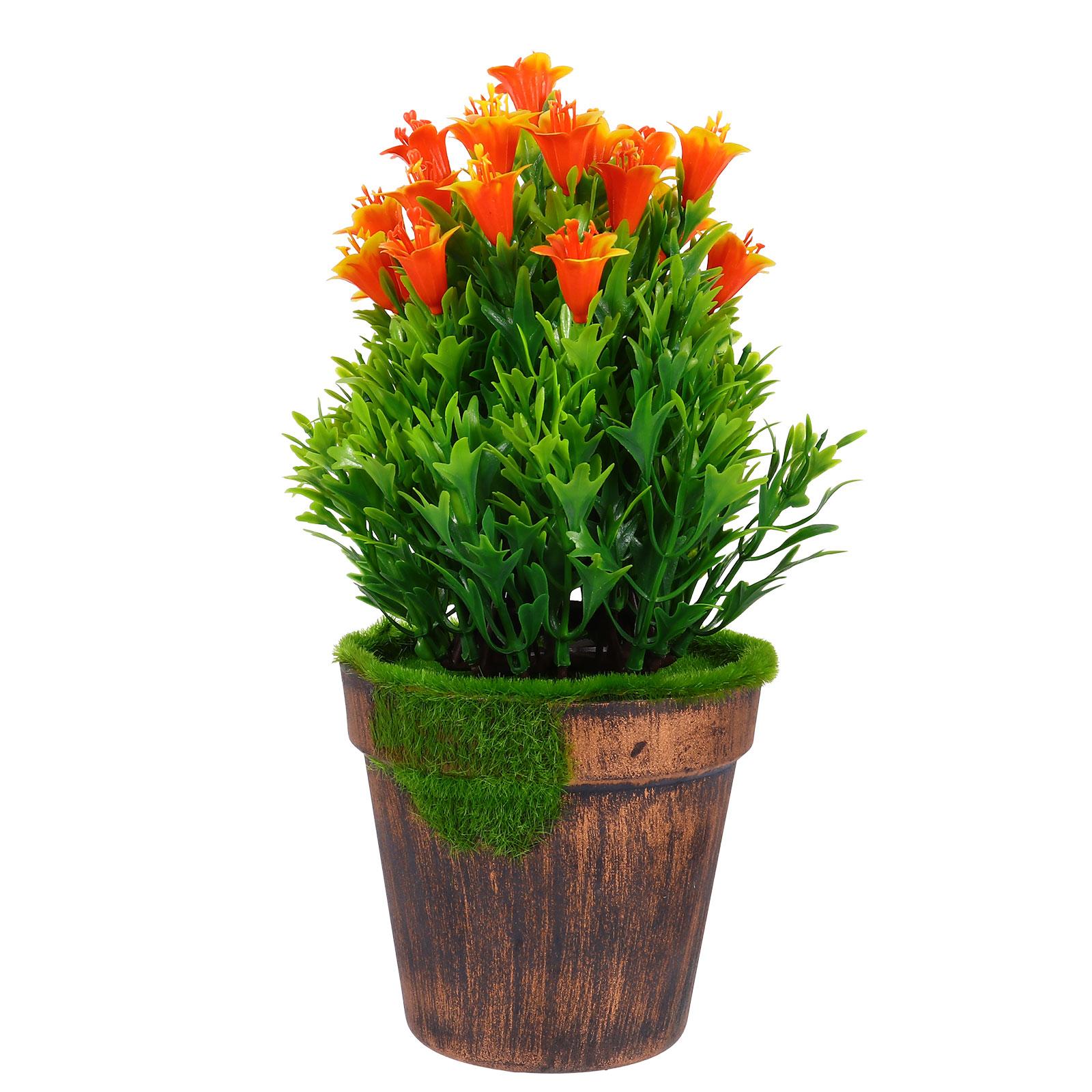 

Винтажный декор искусственный цветочный горшок поддельный искусственный подарок имитация бонсай оранжевый декор имитация офиса оранжевый