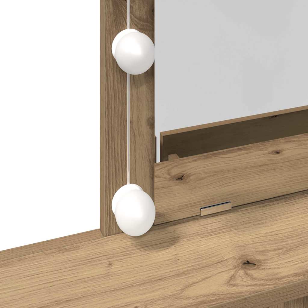 Makeup Table Artisan Oak 80 X 41 X 144.5 Cm Engineered Wood