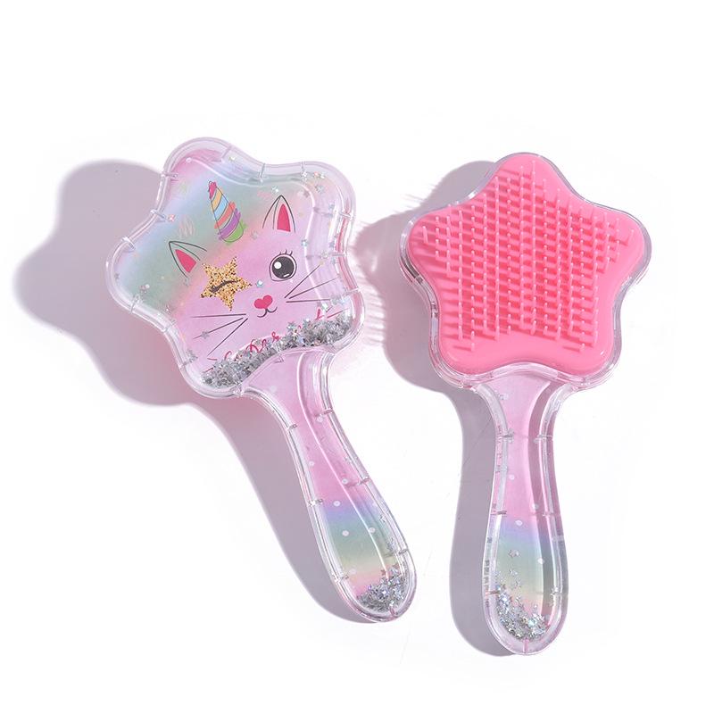 

Прозрачная детская массажная расческа в форме пятиконечной звезды - Антиколтун, Портативная, Мультяшный дизайн