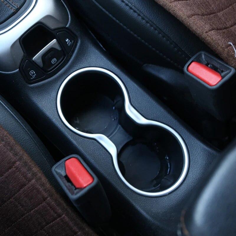 Mein Gutes Auto Chrom Front Wasserbecherhalter Panel Abdeckung Zierleiste Innendekoration Aufkleber für Jeep New Compass 2017 2018 Zubehör