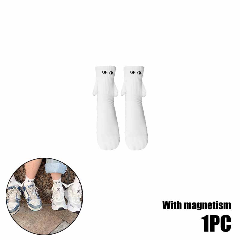 10 Paare Club Promi Ins Mode Lustig Kreativ Magnetische Anziehung Hände Schwarz Weiß Cartoon Augen Paare Socken Socken