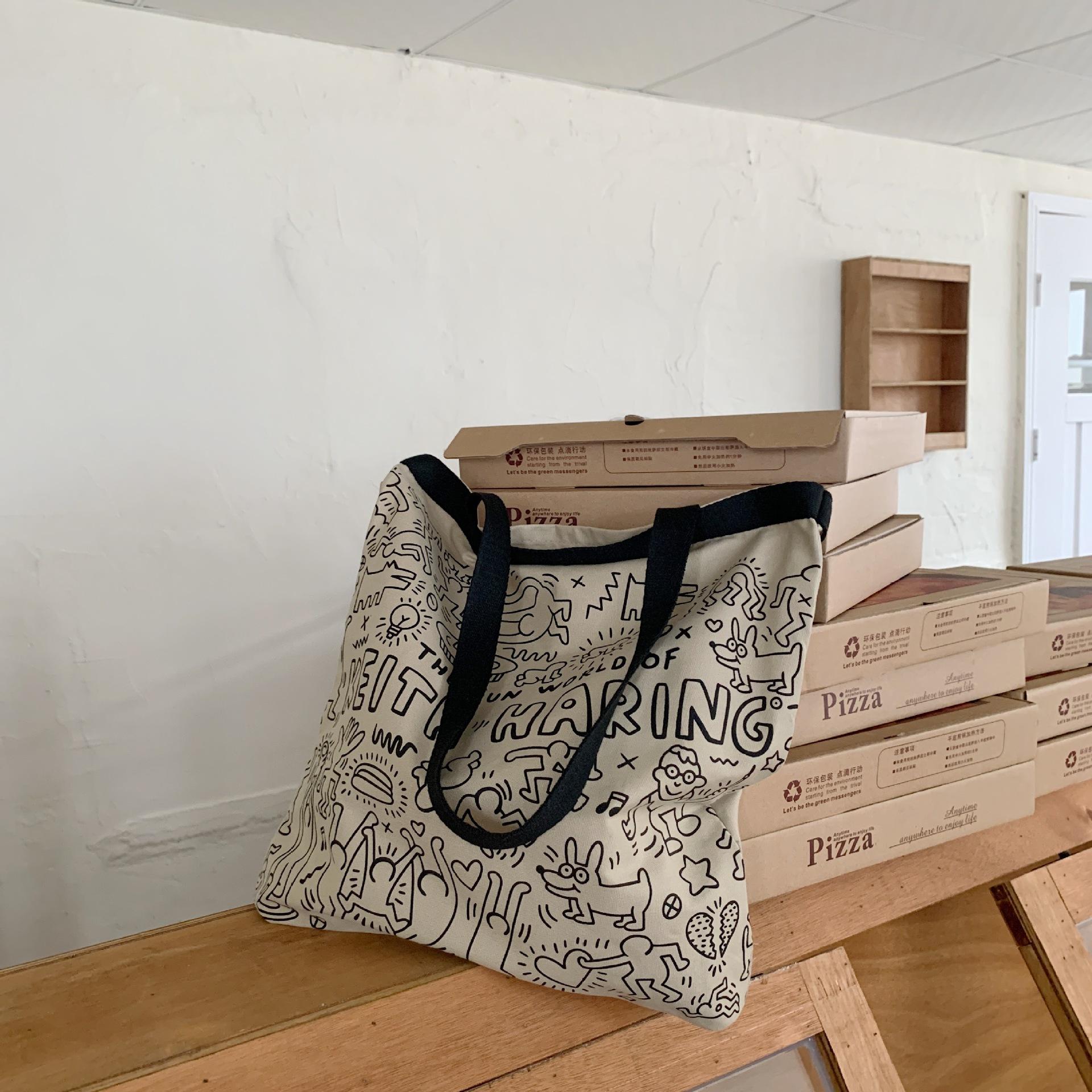 Женская сумка на одно плечо с персонализированной печатью для хранения холста OneSize — фото 7