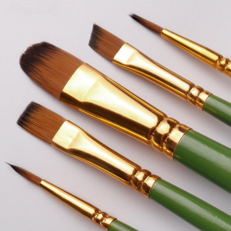 5 bucăți/set nailon, lână, acrilic, perie pentru pictură, student, acuarelă, perie, pentru pictură în ulei