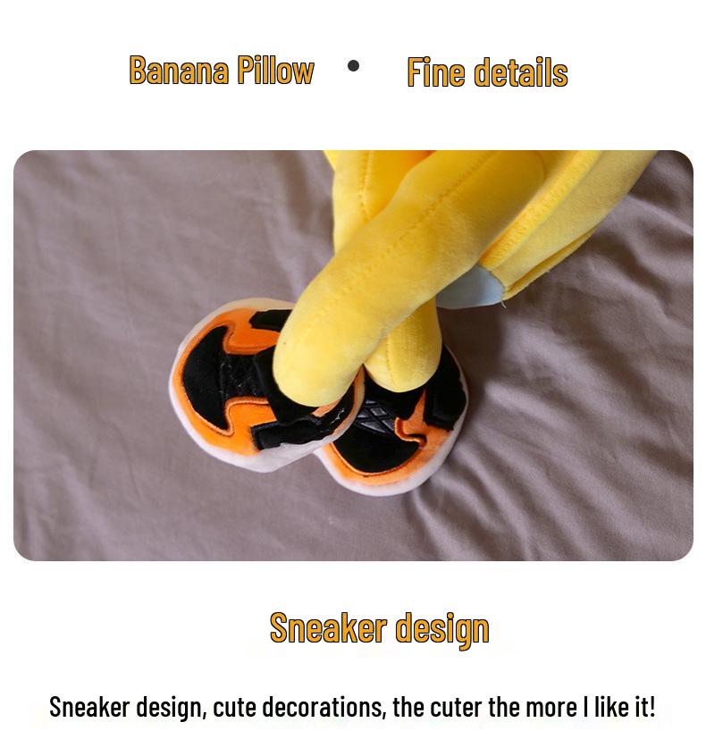 Large Plush Banana Man Doll - Cute Sleeping Pillow Toy