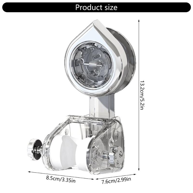 Removable Shower Head Holder with Suction Cup Design Adjustable 70° Downwards Easy Install for Bathroom Tile or Glass