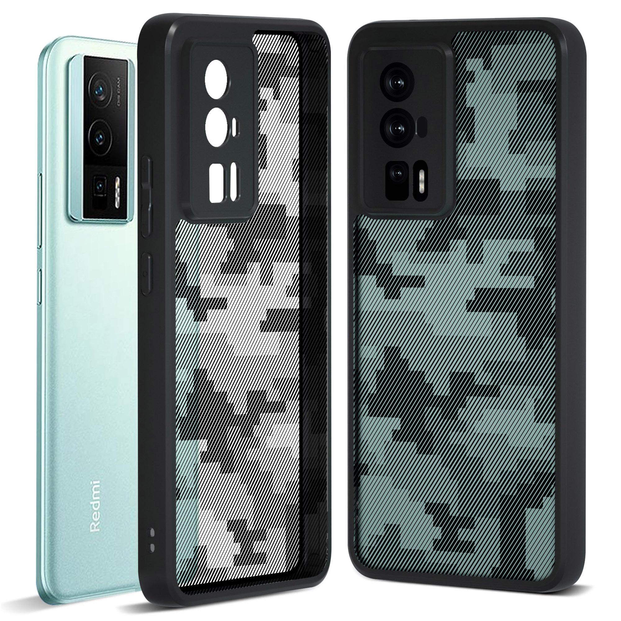 

IBMRS For Xiaomi Redmi K60 5G/K60 Pro 5G/Poco F5 Pro 5G Anti-drop Cover TPU+PC Phone Case Grid Camouflage