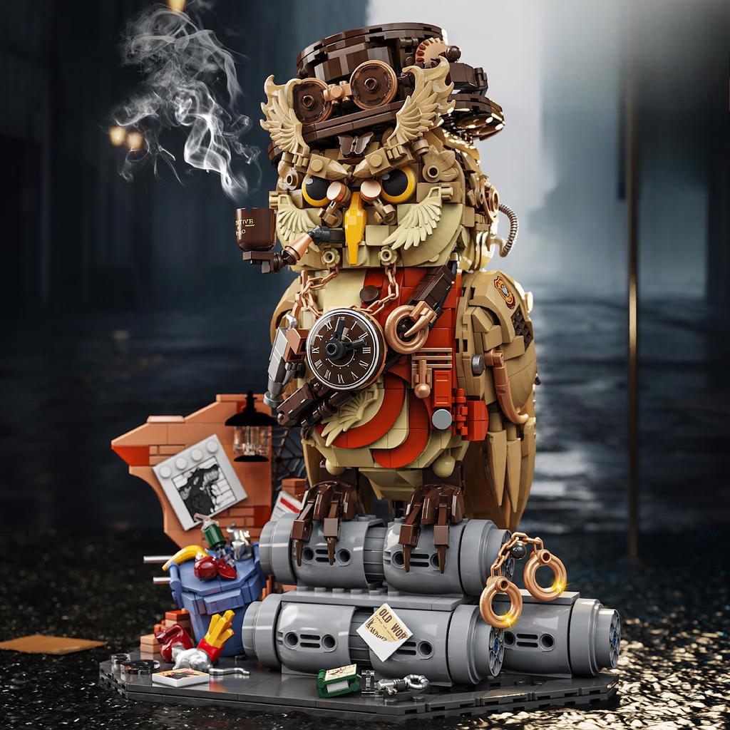 1286 Teile Magische Eule Detektiv Tier Modell Ornament Kreative Bausteine Pädagogische DIY Steine Spielzeug Geschenke für Kinder Erwachsene