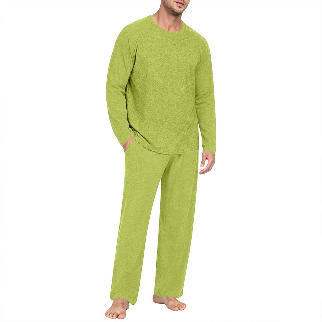 Men's Long Sleeve Pajama Set for Sleep and Loungewear - Soft Comfortable Two-Piece Sleepwear