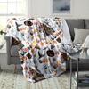 1pc Halloween themed candy ghost pumpkin pattern blanket, polyester fabric, machine washable, suitable for bedroom living room
