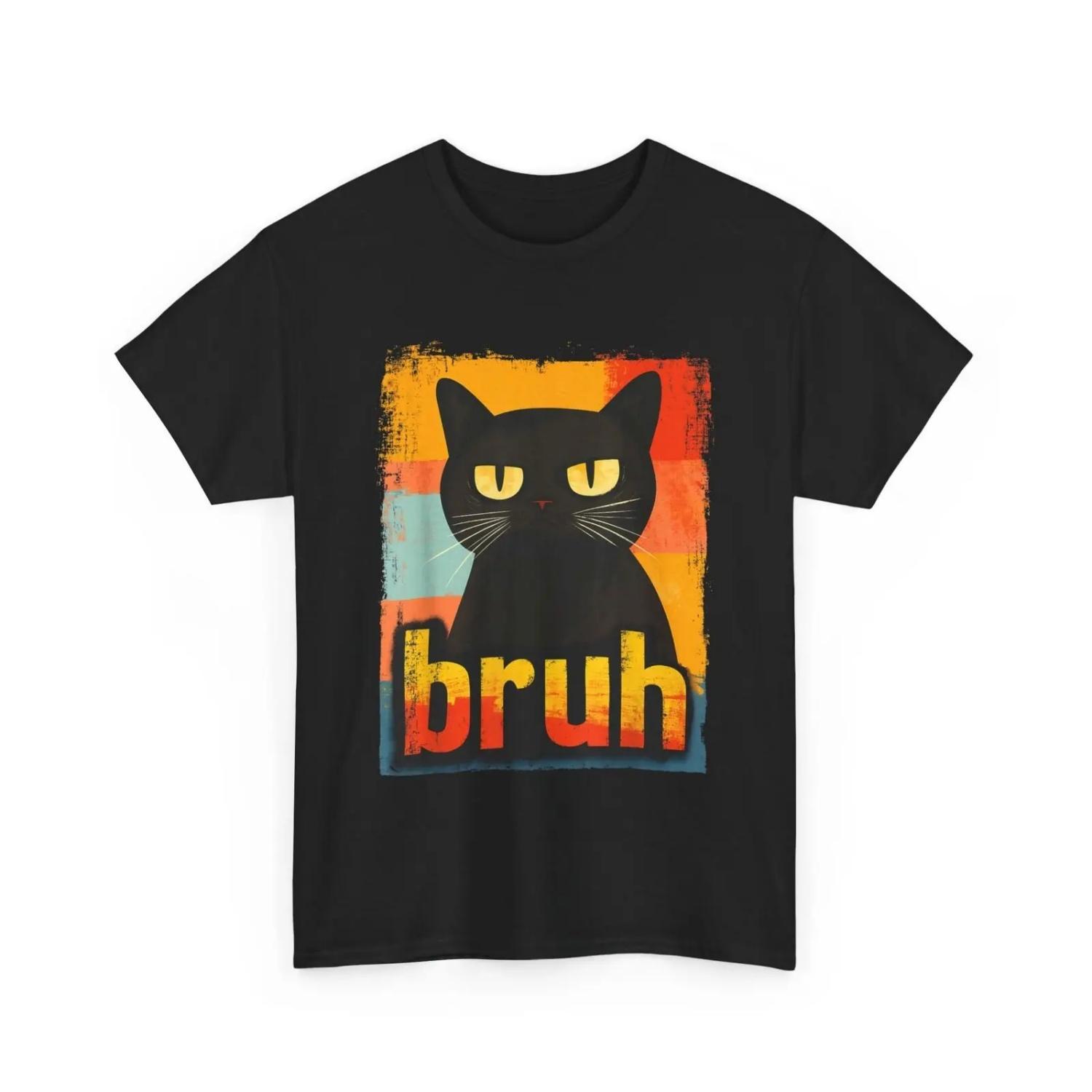 Funny Cat Bruh For T Shirtns Boys Girls Meme Shirt XXXXXL чёрный