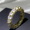 Fine Engagement Eternity Promise Ring AAAAA Zircon 925 Sterling Silver Statement Wedding Band Rings for women men Jewelry Gift