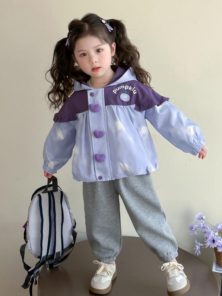 2025 Girls' Versatile Hooded Autumn Jacket - Baby Windbreaker