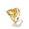 New Big Natural Citrine Ring in 925 Sterling Silver Yellow Gold Color Gemstone Jewelry for Girls Valentines Gift