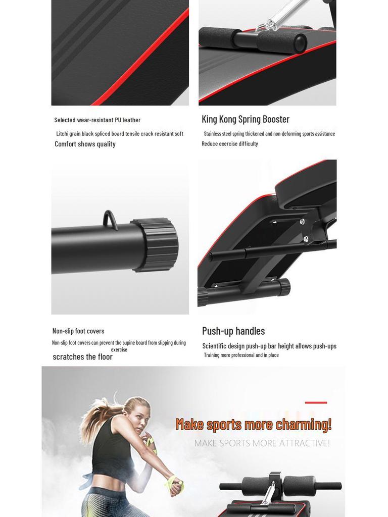 Baichuang Foldable Multifunctional Sit-up Board for Home Fitness
