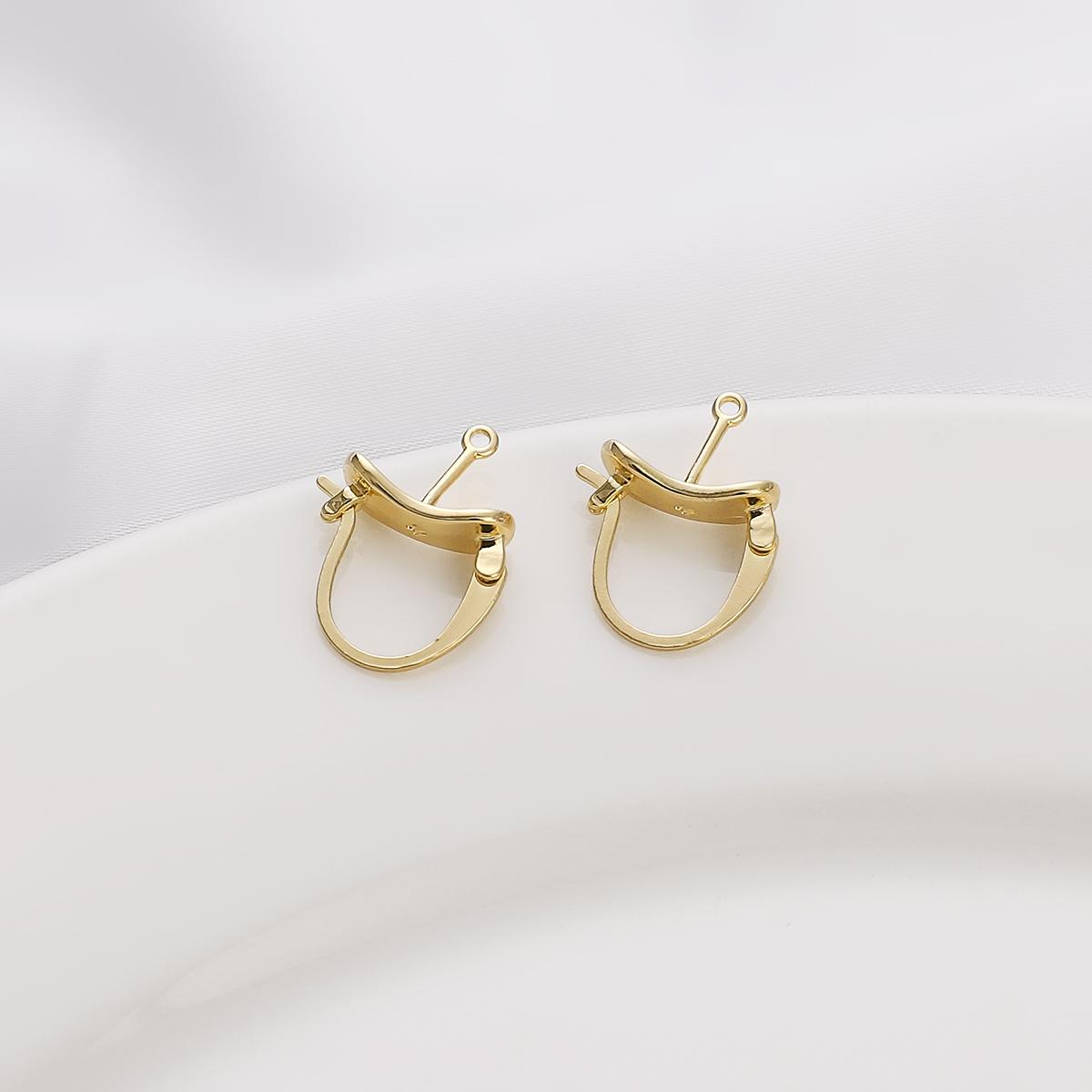 

1 пара латунных серег с застежкой, серьги с крючками для модных женщин и девочек, изготовление сережек 13mm 2pcs/bag