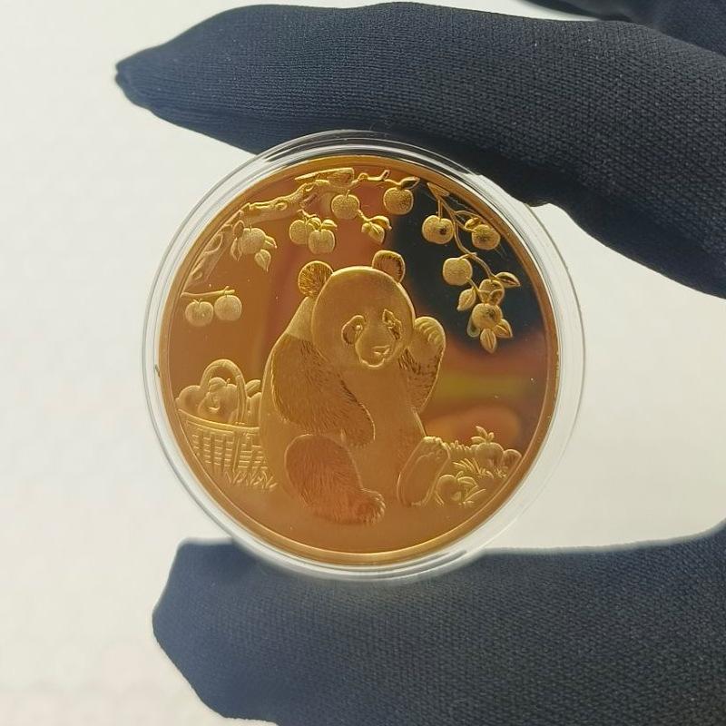 Panda Coins, Gold-plated and Silver Plated, Commemorative Medals, Metal Crafts, Panda Commemorative Medals, Small Gifts