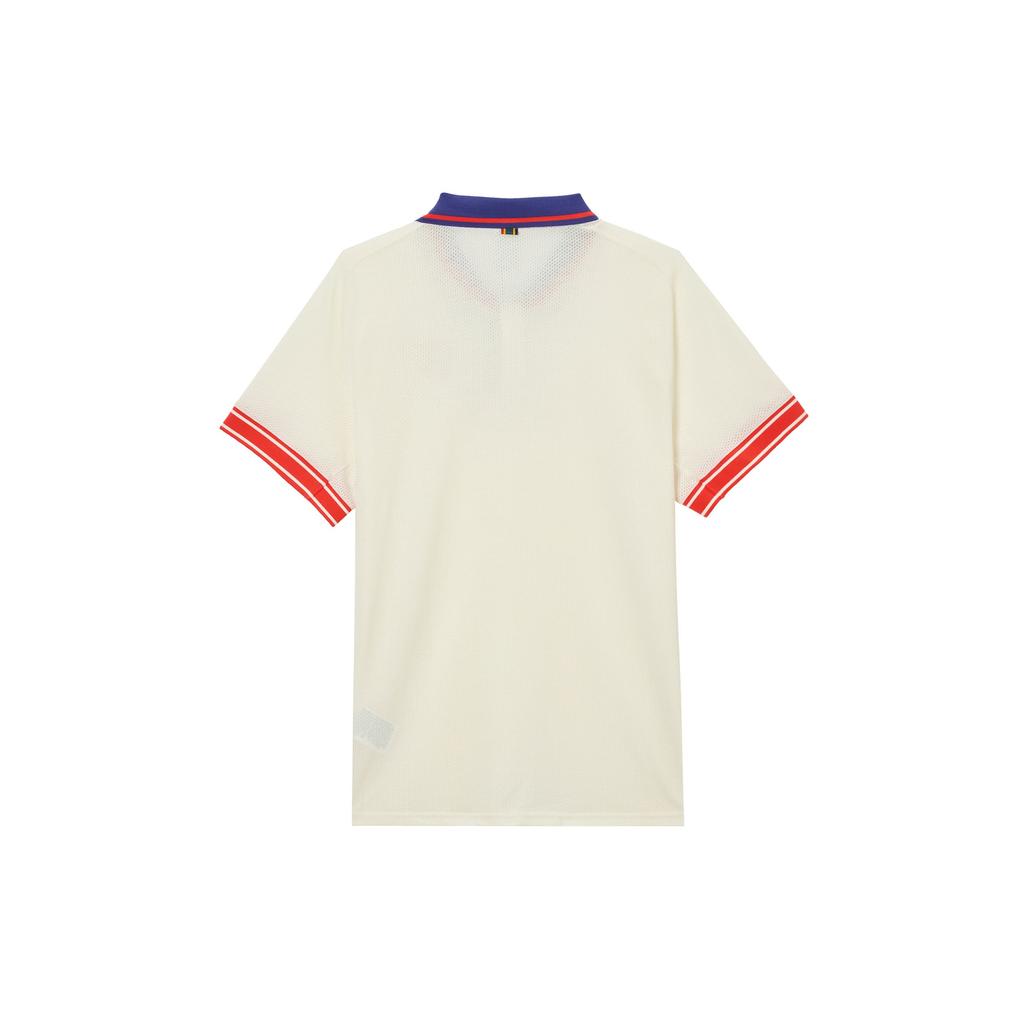 Nike Court Heritage Minimalistyczna Moda Wszechstronny Lekki Oddychający T-shirt Męski Top Jasny-Kość Słoniowa Jasny-Głęboki-Czerwony FQ2102-110
