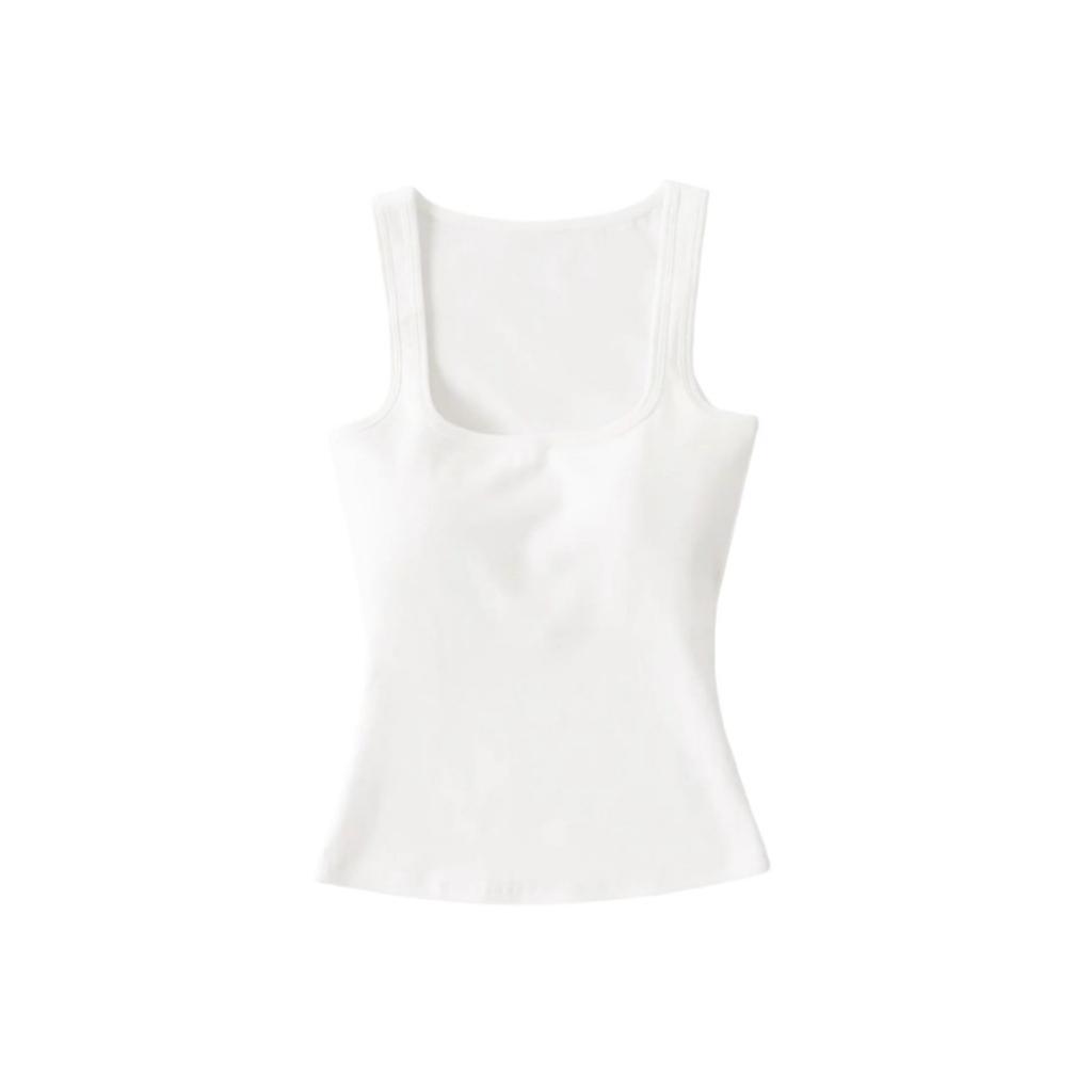 Women's Square Neck Sleeveless Tank Top Slim Fit Solid Color Basic Casual Camisole
