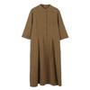 Johnature Women Vintage Spring Seven Sleeve Stand Button A-Line Pockets Women Dresses