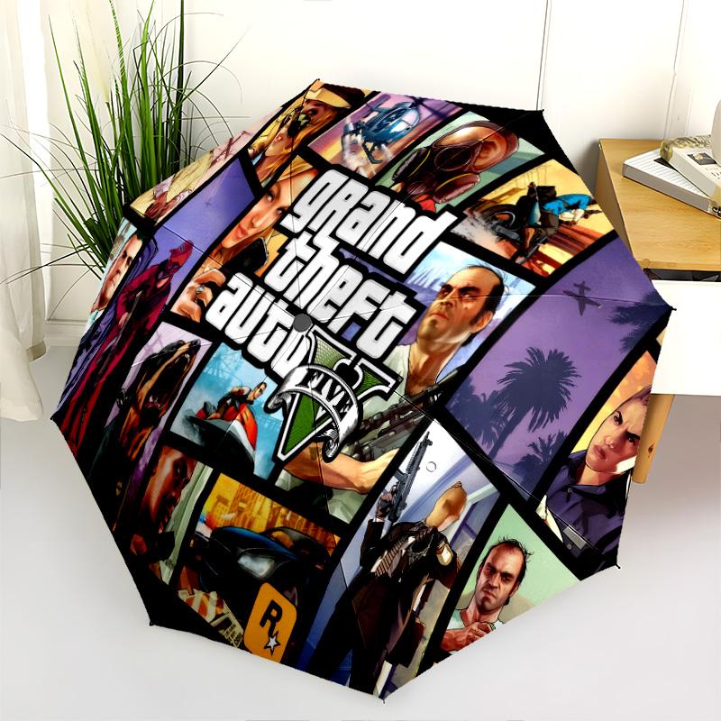 Grand Theft Auto V Folding Umbrella Portable Suitable For All Seasons Travel Umbrella Printing Light