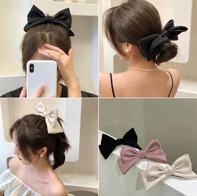 Lindos Pinzas para el Cabello de Princesa Pasadores de Cinta Tocados para Niñas Coreanos 3D Lazo Pinza de Resorte para el Cabello Accesorios para el Cabello de Mujer