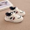 Children's shoes 2025 spring new boys platform sports shoes girls casual Velcro white shoes medium and large children's board shoes