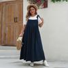 Abito a salopette casual ampio taglia grande per primavera estate, linea ad A, nuovo per donna, tinta unita, elegante, senza maniche, per festa, vacanza, abito lungo, vestiti semplici alla moda
