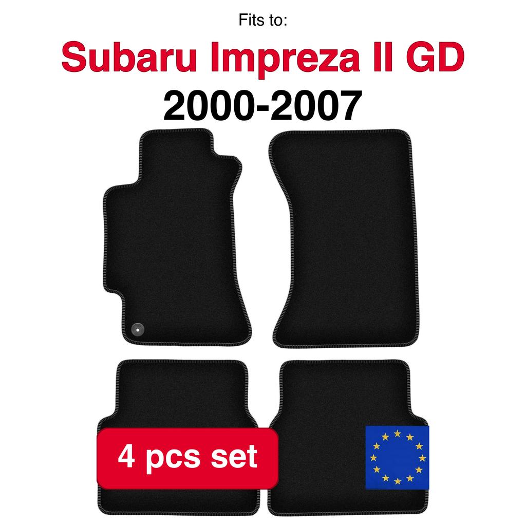 Basic Velour Car Mats, For Subaru Impreza Ii Gd Sedan, Wagon (2000-2007)