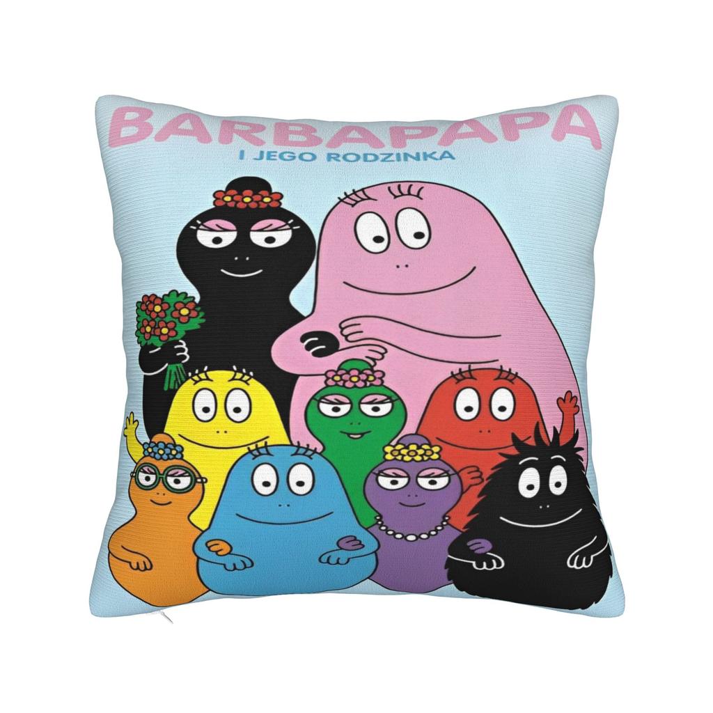 Weiche und Süße Home Barbapapa Cartoon Dekorationen Kissenbezüge Merch Kissenhülle Quadratisch Multi-Größe