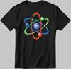 Wissenschaft Logo Atom Kurzarm Weiß-Schwarz Herren- / Damen-T-Shirt N562