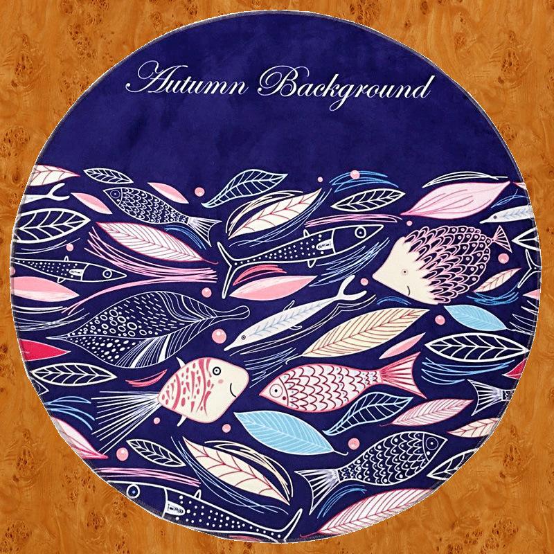 Cute Cartoon Cherry Blossom Magic Tarot Round Carpet Home Living Room Bedroom Floor Decoration Computer Chair Mat Carpet