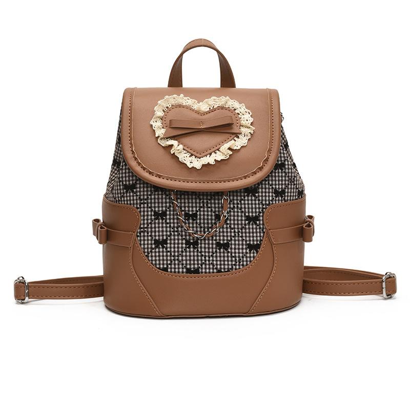 College student fashion versatile bow backpack bag women's summer new simple commuter bucket bag