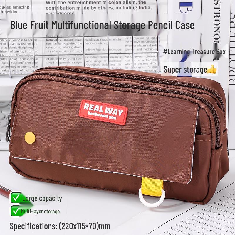 Large Capacity Blue Transparent Ita Pencil Case - Stylish and Functional for Students