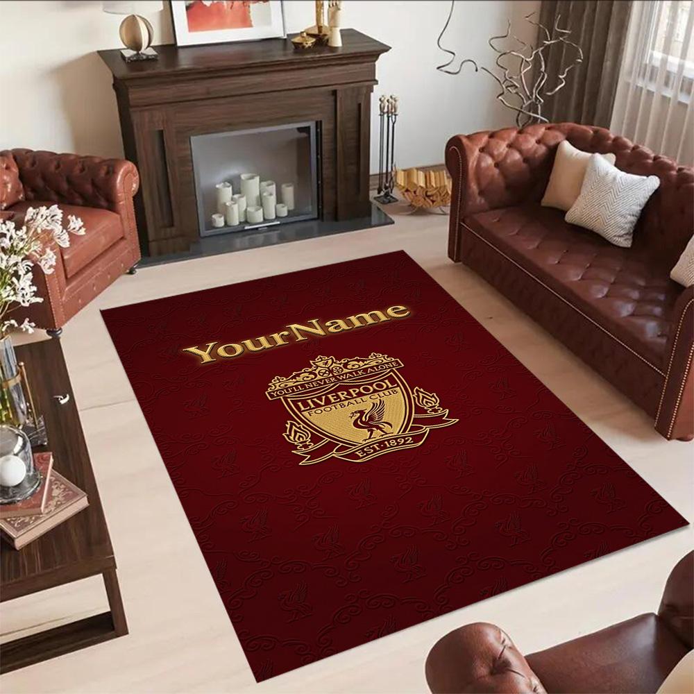 Liverpool Customized Name Floor Mat Design for Kitchen Bedrooms Balcony Decorate room Anti-slip Rug Decorate Offices Perfect Gift for Friends & Family