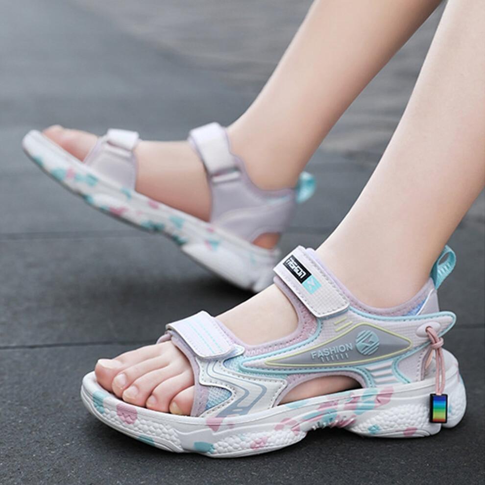 Boys Girls Hiking Sandals Open Toe Outdoor Sports Sandals Casual Beach Sandals Pink 4-4.5 Years