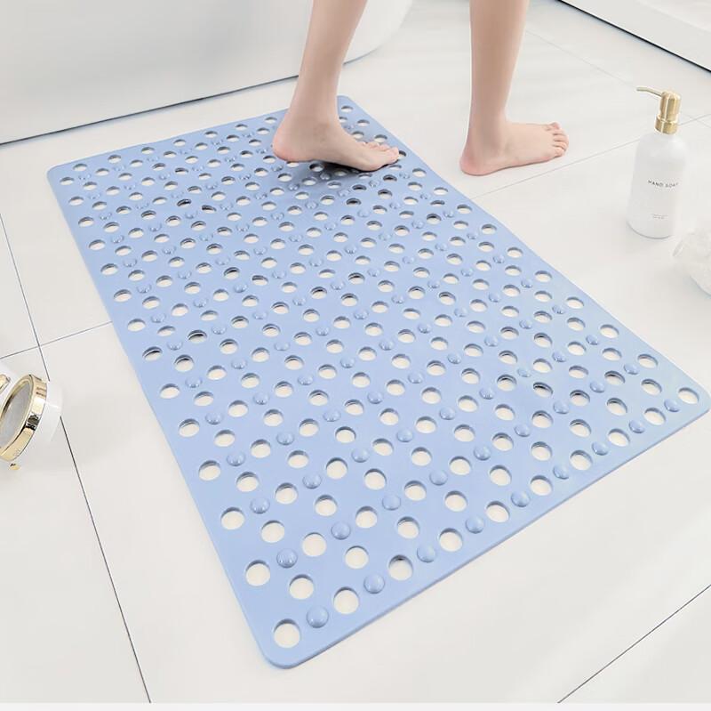 JANMEIJIA Bathroom Non-Slip Bath Mat, Shower Mat, Massage Foot Pad, Anti-Fall Mat, Blue, 36*71cm