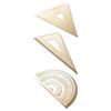 Vintage Brass Triangular Ruler Geometry Scale Ruler Math Semicircle Protractor Stationery Precision Measuring Tool