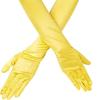 Korean Women Christmas White Wedding Dress Long Satin Elastic Etiquette Gloves Summer Sunscreen UV Full Finger Driving Glove K14